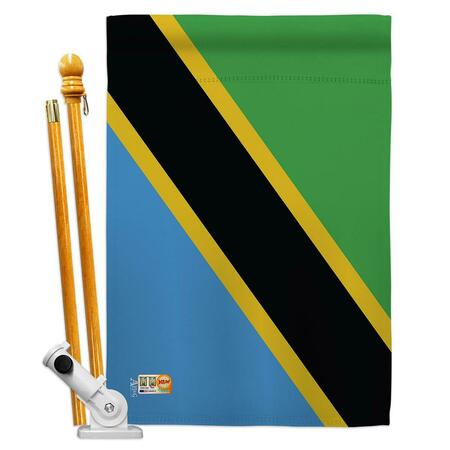 COSA 28 x 40 in. Tanzania Flags of the World Nationality Impressions Decorative Vertical House Flag Set CO4124720